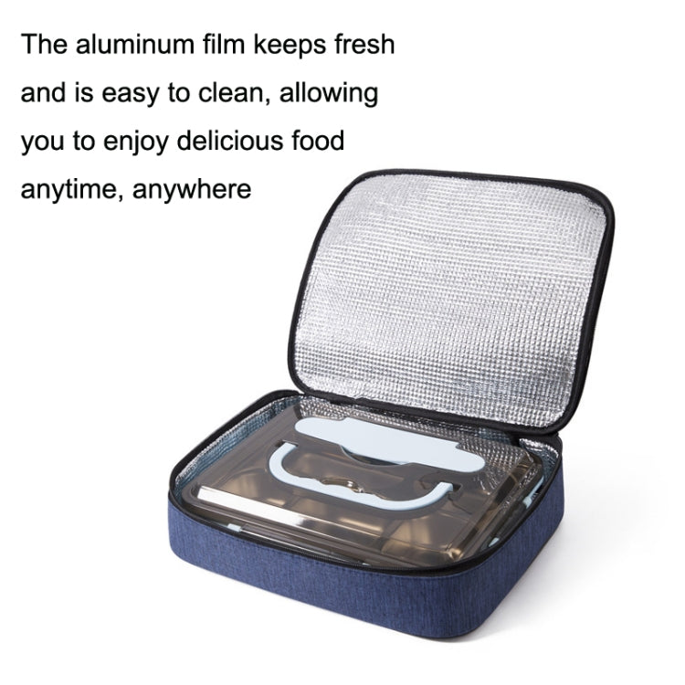 2pcs Small Waterproof Portable Lunch Bag Outdoor Picnic Lunch Box Insulation Bag(Navy) - Lunch Bags by buy2fix | Online Shopping UK | buy2fix