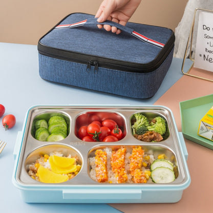 2pcs Small Waterproof Portable Lunch Bag Outdoor Picnic Lunch Box Insulation Bag(Navy) - Lunch Bags by buy2fix | Online Shopping UK | buy2fix