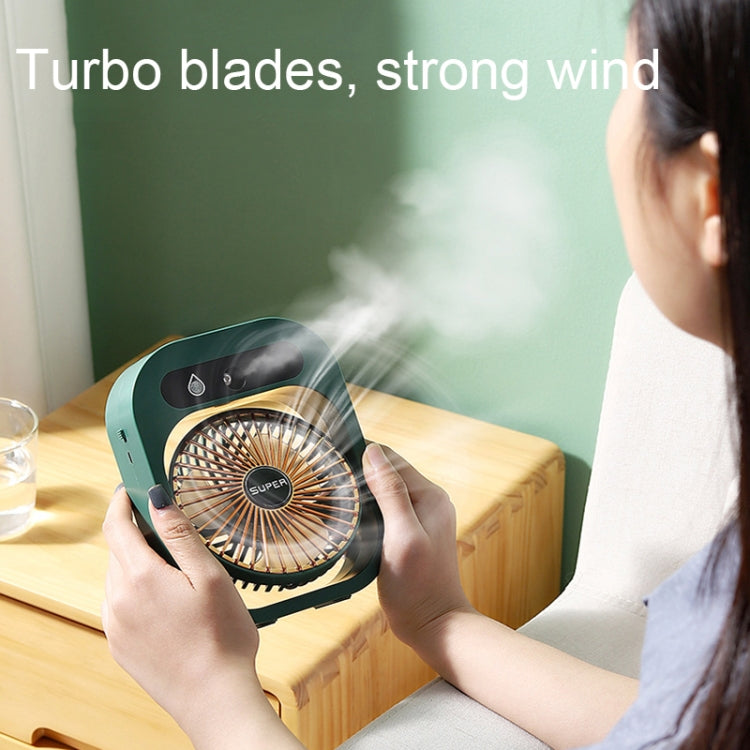 USB Charging Humidification Air Conditioner Fan Nano Spray Desktop Portable Cooling Fan(Green) by buy2fix