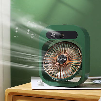 USB Charging Humidification Air Conditioner Fan Nano Spray Desktop Portable Cooling Fan(Green) by buy2fix