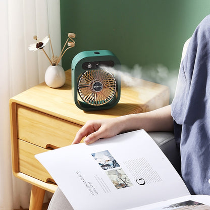 USB Charging Humidification Air Conditioner Fan Nano Spray Desktop Portable Cooling Fan(Green) by buy2fix