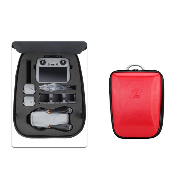 For DJI AIR 3 Hard Shell Storage Bag Portable Protective Backpack(Red) by buy2fix