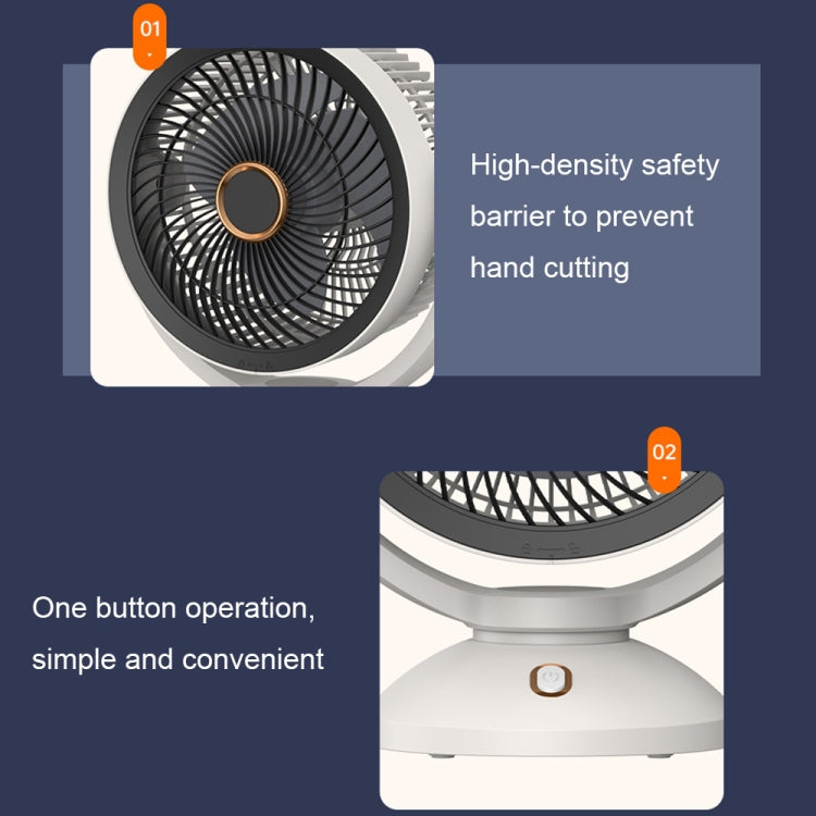 Desktop Air Circulation Upright Night Light Fan Household Rotatable Turbo Fan, Style: Charging Model by buy2fix