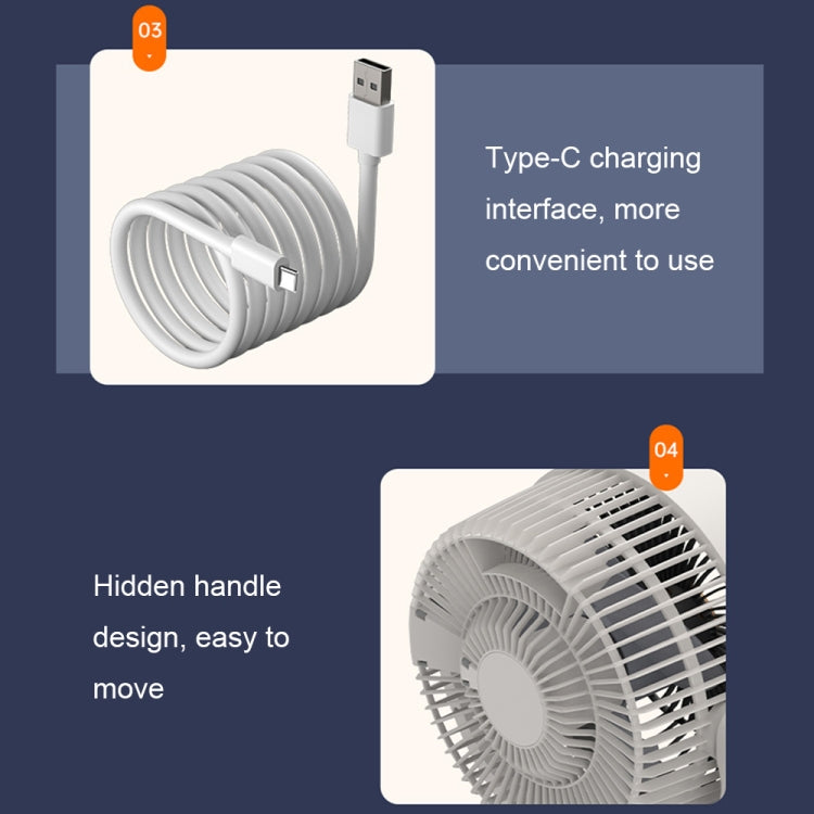 Desktop Air Circulation Upright Night Light Fan Household Rotatable Turbo Fan, Style: Charging Model by buy2fix