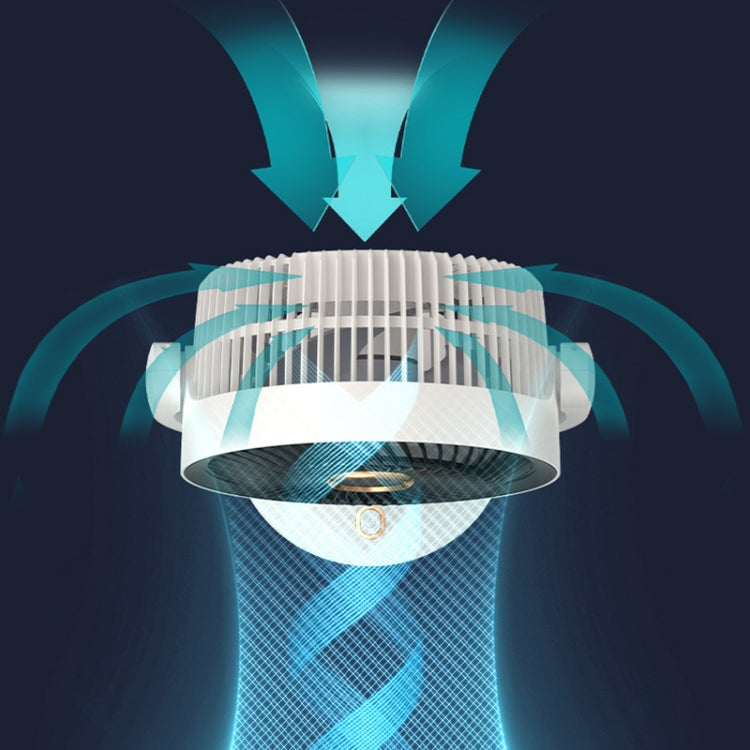 Desktop Air Circulation Upright Night Light Fan Household Rotatable Turbo Fan, Style: Charging Model by buy2fix