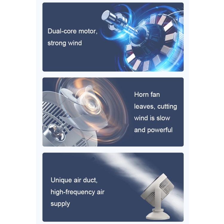 Desktop Air Circulation Upright Night Light Fan Household Rotatable Turbo Fan, Style: Charging Model by buy2fix