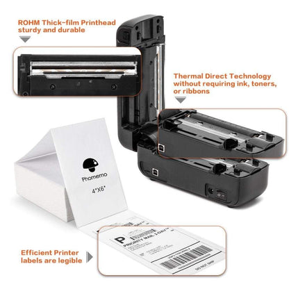 Phomemo PM246S Address Label Printer Thermal Paper Express E-Manifest Printer, Size: US(Purple) - Receipt Printers by Phomemo | Online Shopping UK | buy2fix