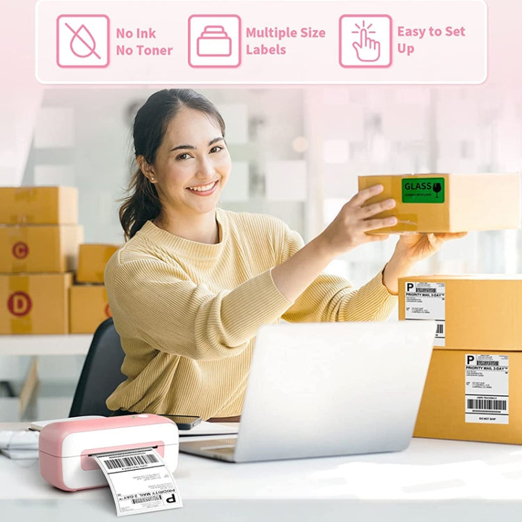 Phomemo PM246S Address Label Printer Thermal Paper Express E-Manifest Printer, Size: EU(Green) - Receipt Printers by Phomemo | Online Shopping UK | buy2fix