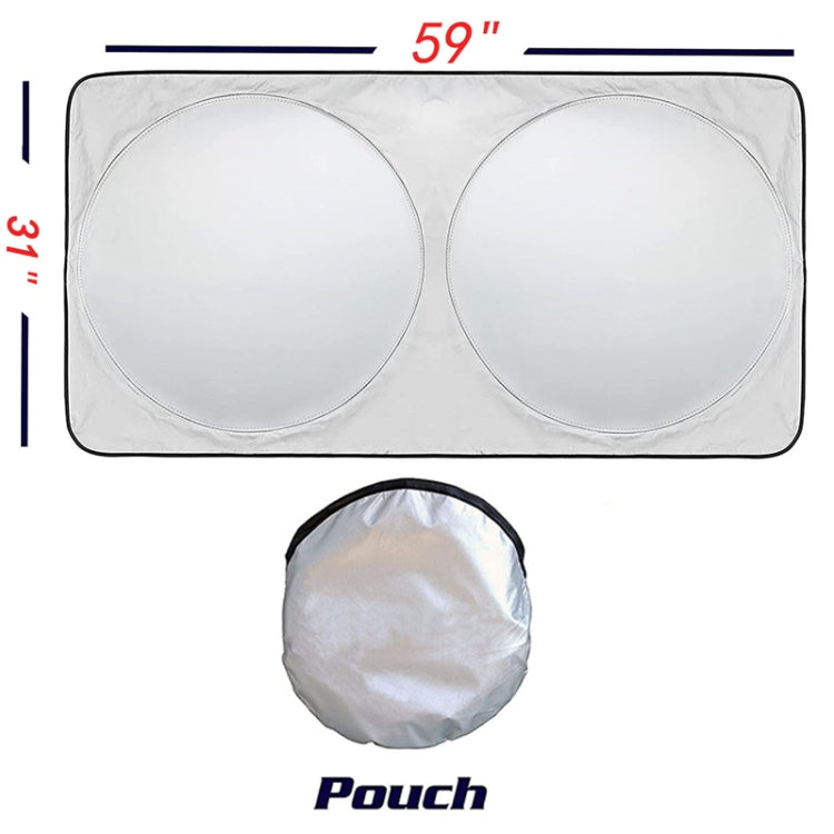 150x80cm Car Double Circle Sun Visor Heat Insulation Sun Protection Sun Block by buy2fix