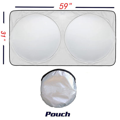 150x80cm Car Double Circle Sun Visor Heat Insulation Sun Protection Sun Block by buy2fix