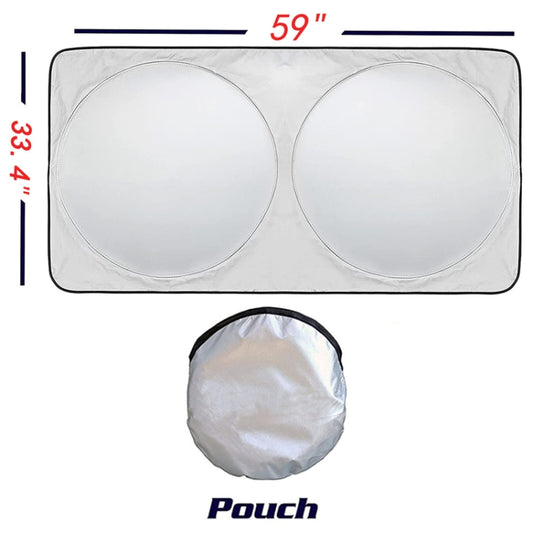 150x85cm Car Double Circle Sun Visor Heat Insulation Sun Protection Sun Block by buy2fix
