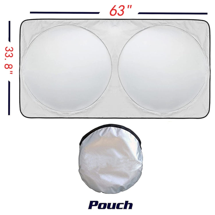 160x86cm Car Double Circle Sun Visor Heat Insulation Sun Protection Sun Block by buy2fix