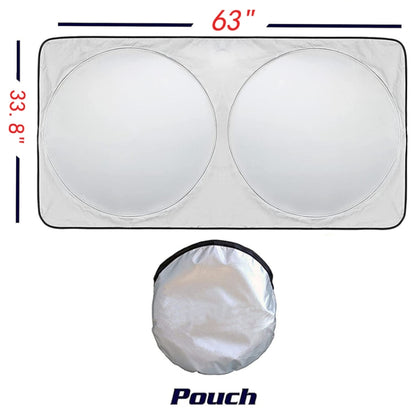 160x86cm Car Double Circle Sun Visor Heat Insulation Sun Protection Sun Block by buy2fix