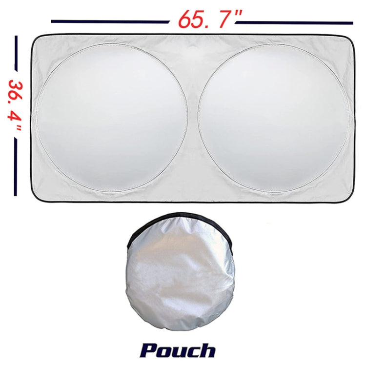 167x95cm Car Double Circle Sun Visor Heat Insulation Sun Protection Sun Block by buy2fix