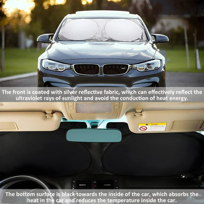 160x86cm Car Double Circle Sun Visor Heat Insulation Sun Protection Sun Block by buy2fix