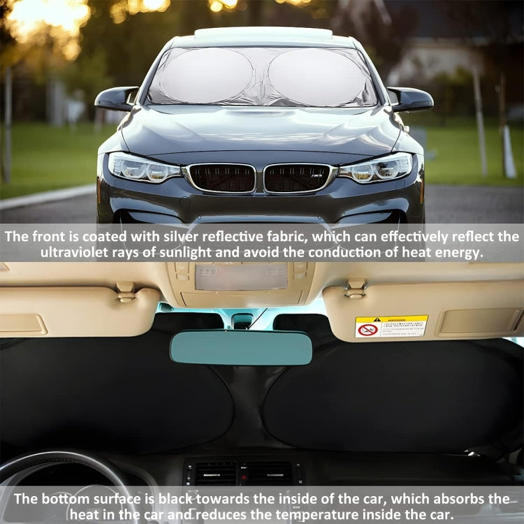 167x95cm Car Double Circle Sun Visor Heat Insulation Sun Protection Sun Block by buy2fix