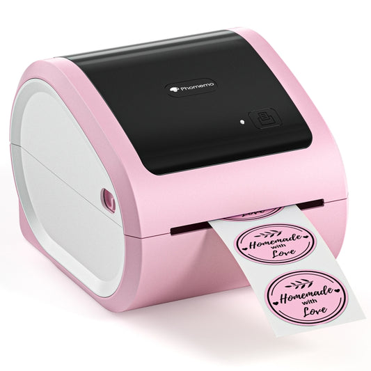 Phomemo D520-BT Bluetooth Thermal Shipping Label Printer Wireless Desktop Printer For Barcode Address Labels, Size: US(Pink White) - Receipt Printers by Phomemo | Online Shopping UK | buy2fix