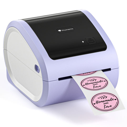 Phomemo D520-BT Bluetooth Thermal Shipping Label Printer Wireless Desktop Printer For Barcode Address Labels, Size: US(Purple White) - Receipt Printers by Phomemo | Online Shopping UK | buy2fix