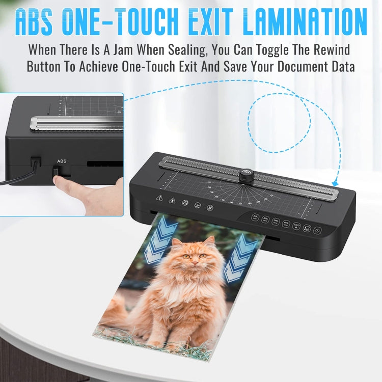 FN338 A4/A5/A6 Photo Laminator With 4 Levels Of Thickness Optional Preheating Alarm(UK Plug) by buy2fix