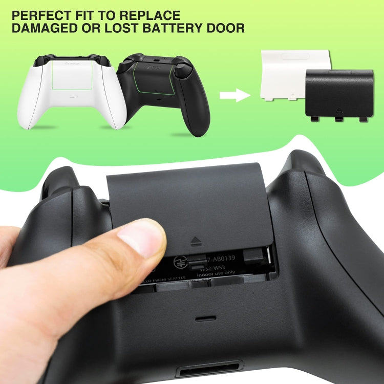 For Xbox One 5pcs Wireless Controller Battery Cover Replacement Battery Doors(Black) by buy2fix