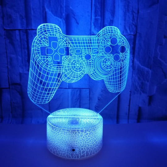 3D Game Handle Three-dimensional Colorful LED Lights, Style: Touch Crack Base