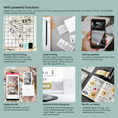 Phomemo M02-BK Pocket Small Bluetooth Portable Photo Thermal Label Wrong Question Printer - Photo Printers by Huawei | Online Shopping UK | buy2fix