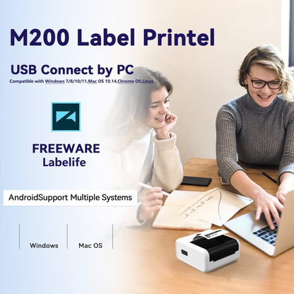 Phomemo M200 QR Code Tag Handheld Portable Bluetooth Thermal Label Printer(White) - Receipt Printers by Phomemo | Online Shopping UK | buy2fix