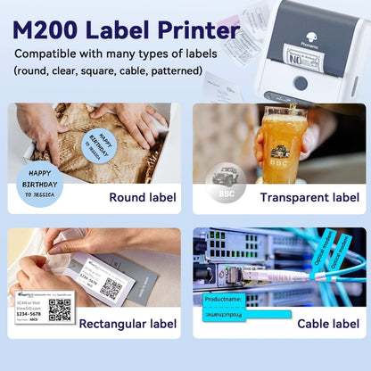 Phomemo M200 QR Code Tag Handheld Portable Bluetooth Thermal Label Printer(White) - Receipt Printers by Phomemo | Online Shopping UK | buy2fix