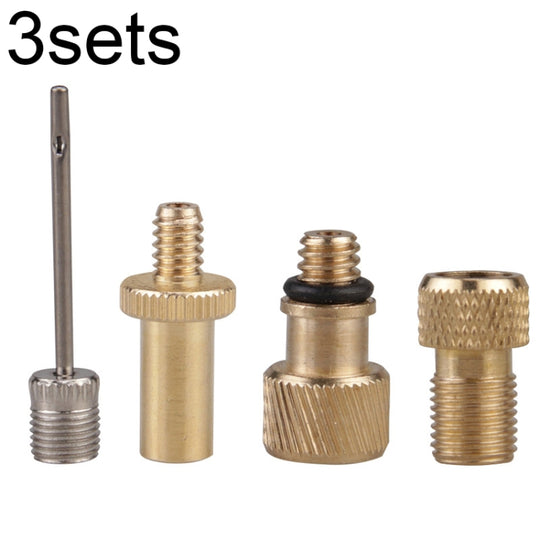 3sets 4 in 1 SV/AV/DV Bicycle Valve Adapter Set Bike Ball Pump Accessories
