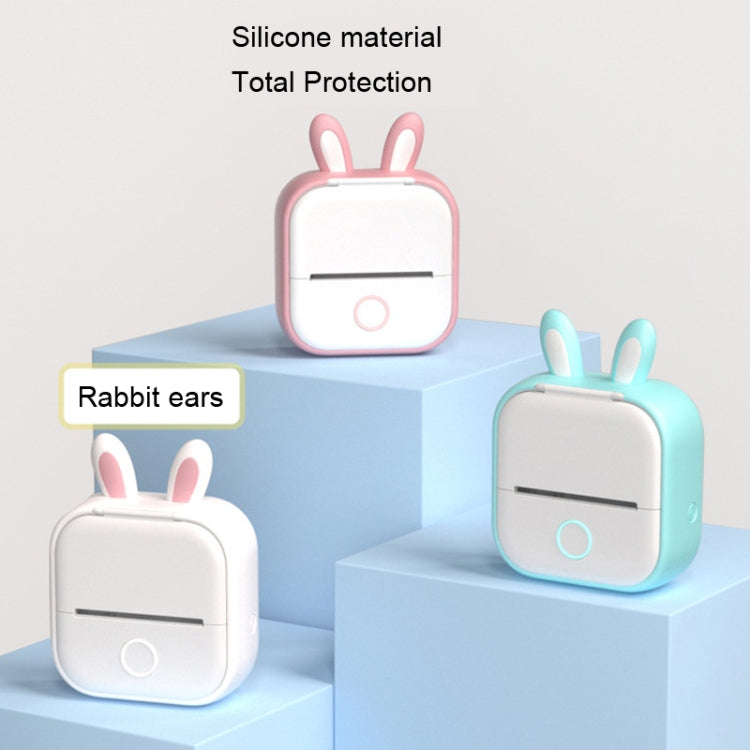 For Phomemo T02 Printer Silicone Protective Case(Green Rabbit Ear) by buy2fix