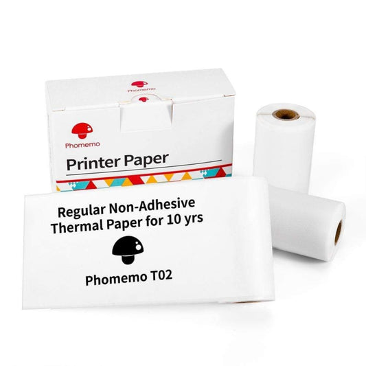 For Phomemo T02 3rolls Bluetooth Printer Thermal Paper Label Paper 53mmx6.5m 10 Years Black on White No Adhesive - Printing Paper by Phomemo | Online Shopping UK | buy2fix