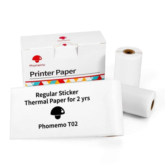 For Phomemo T02 3rolls Bluetooth Printer Thermal Paper Label Paper 50mmx3.5m 2 Years Black on White Sticker - Printing Paper by Phomemo | Online Shopping UK | buy2fix