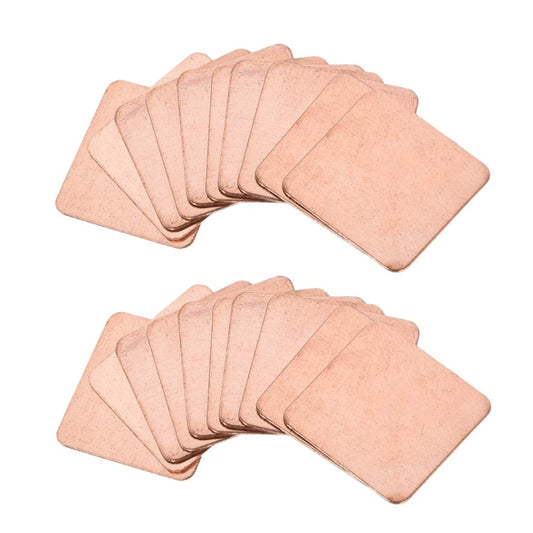 20pcs Laptop Cooling Copper Heat Sink Thermal Conductive Tabs Cell Phone Computer Graphics Card Heat Sinks 15x15x0.1mm by buy2fix