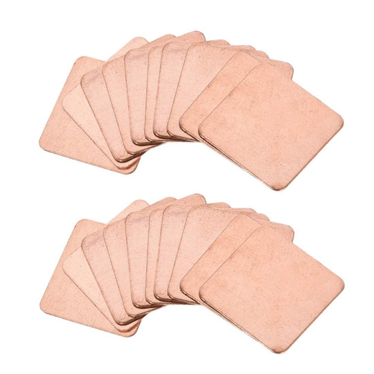 20pcs Laptop Cooling Copper Heat Sink Thermal Conductive Tabs Cell Phone Computer Graphics Card Heat Sinks 20x20x0.3mm