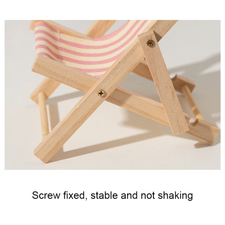 Wooden Craft Mini Desktop Ornament Photography Toys Beach Chair Phone Holder, Style: G by buy2fix