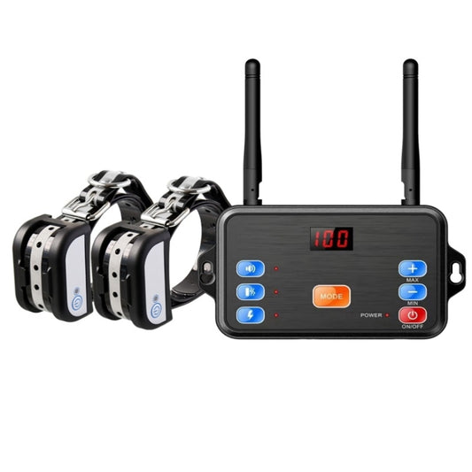 2 In 1 Pet Wireless Fence Bark Control Smart Dog Trainer, Set: 1 For 2 - Training Aids by buy2fix | Online Shopping UK | buy2fix
