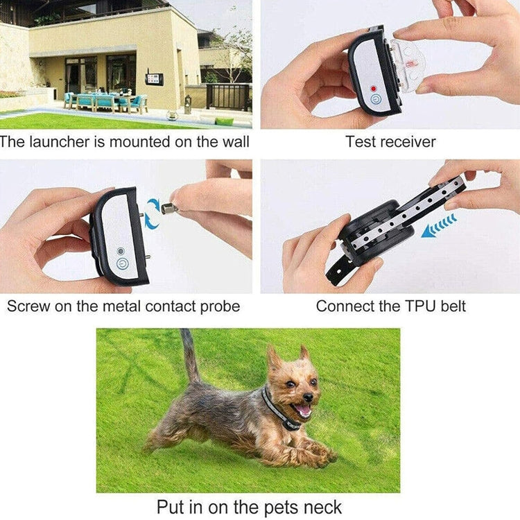 2 In 1 Pet Wireless Fence Bark Control Smart Dog Trainer, Set: 1 For 1 - Training Aids by buy2fix | Online Shopping UK | buy2fix