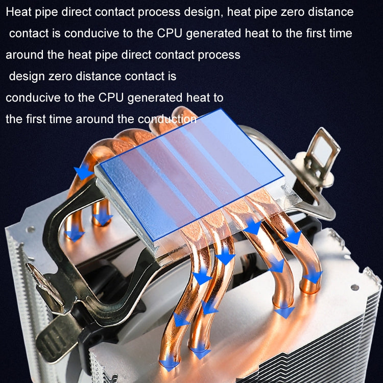 EVESKY 600 Desktop Computer 4 Copper Tube Mute CPU Cooling Fan, Color: Color Single Fan - Fan Cooling by EVESKY | Online Shopping UK | buy2fix