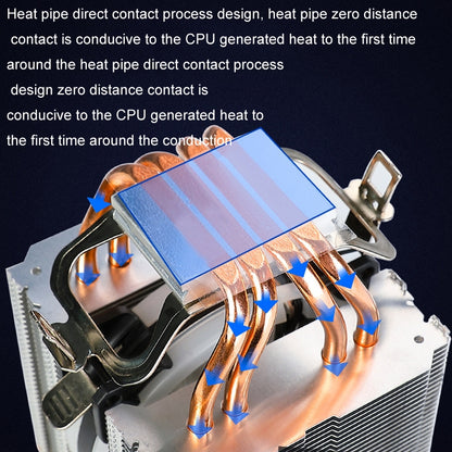EVESKY 600 Desktop Computer 4 Copper Tube Mute CPU Cooling Fan, Color: Color Single Fan - Fan Cooling by EVESKY | Online Shopping UK | buy2fix