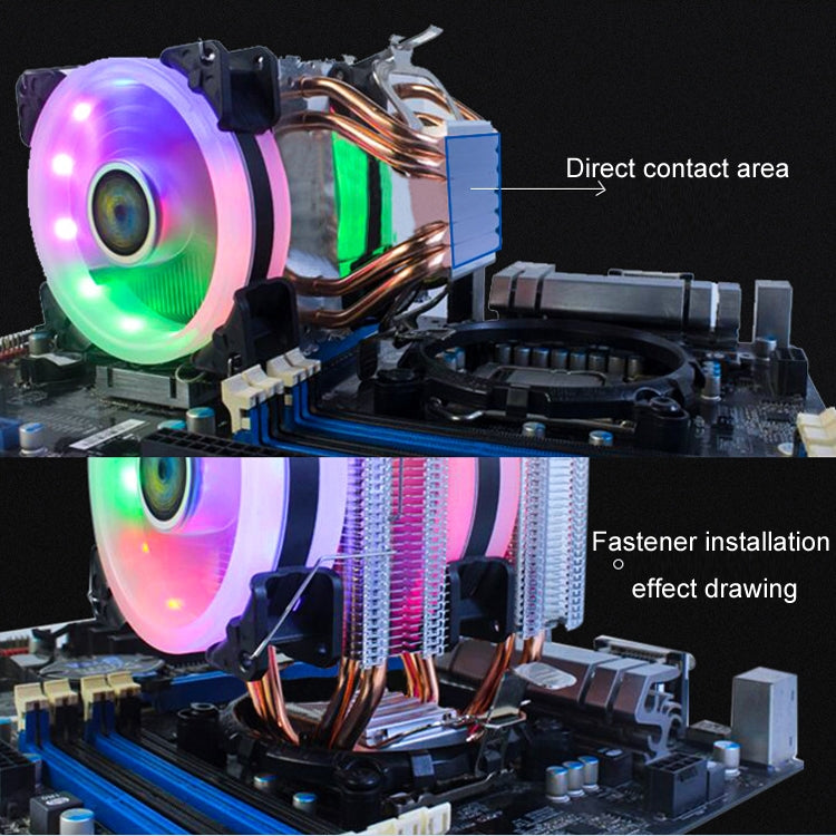 EVESKY 600 Desktop Computer 4 Copper Tube Mute CPU Cooling Fan, Color: Color Single Fan - Fan Cooling by EVESKY | Online Shopping UK | buy2fix