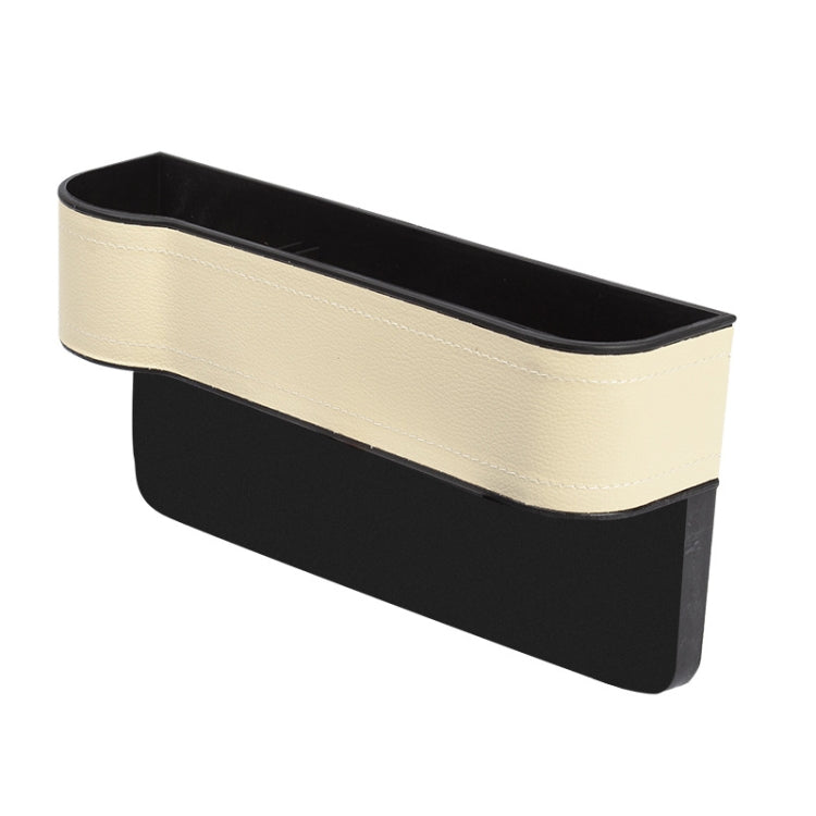 Car Seat Gap Interior PU Leather Storage Box Water Cup Holder(Principal Driver Beige) by buy2fix