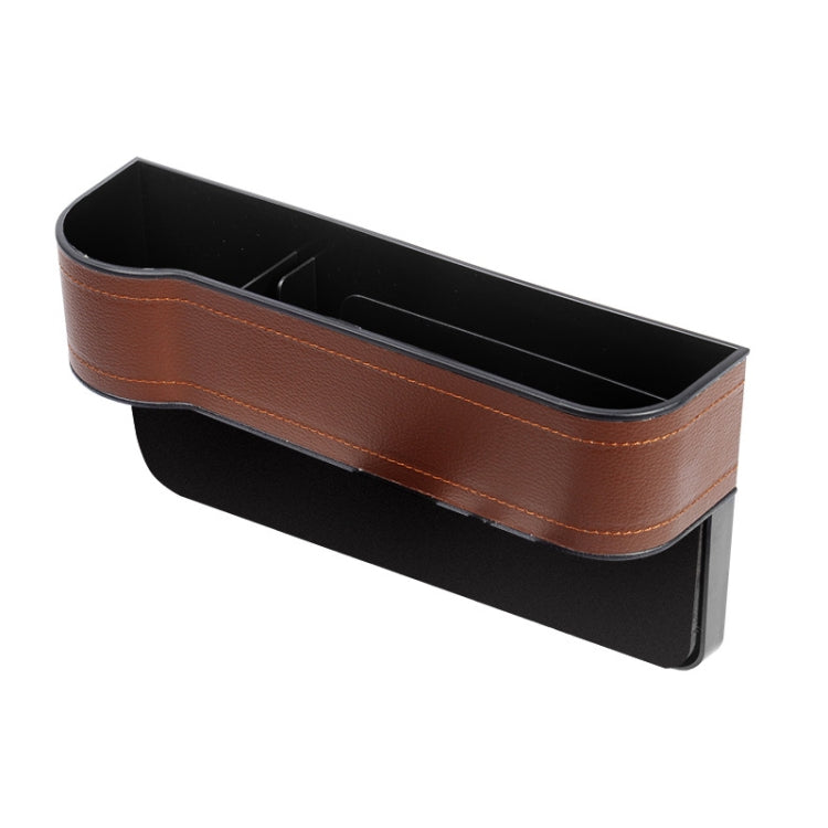 Car Seat Gap Interior PU Leather Storage Box Water Cup Holder(Principal Driver Brown) by buy2fix