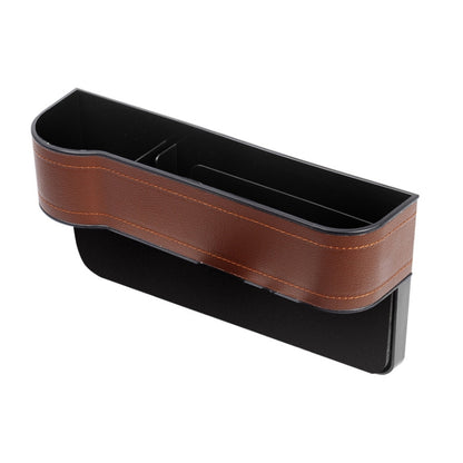 Car Seat Gap Interior PU Leather Storage Box Water Cup Holder(Principal Driver Brown) by buy2fix