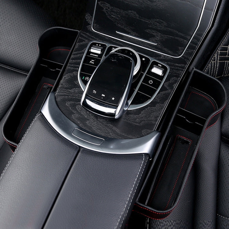 Car Seat Gap Interior PU Leather Storage Box Water Cup Holder(Principal Driver Brown) by buy2fix