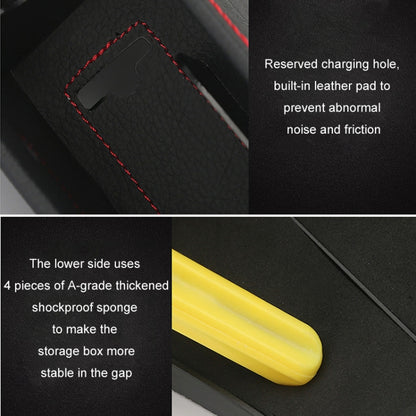Car Seat Gap Interior PU Leather Storage Box Water Cup Holder(Principal Driver Red) by buy2fix