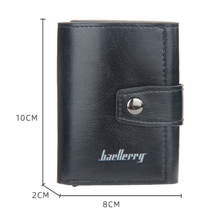 Baellerry RFID Anti-Theft Automatic Pop-Up Card Wallet Buckle Metal Aluminum Shell Card Holder(Coffee) - Antimagnetic RFID Package by Baellerry | Online Shopping UK | buy2fix