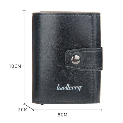 Baellerry RFID Anti-Theft Automatic Pop-Up Card Wallet Buckle Metal Aluminum Shell Card Holder(Coffee) - Antimagnetic RFID Package by Baellerry | Online Shopping UK | buy2fix