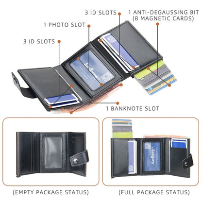Baellerry RFID Anti-Theft Automatic Pop-Up Card Wallet Buckle Metal Aluminum Shell Card Holder(Coffee) - Antimagnetic RFID Package by Baellerry | Online Shopping UK | buy2fix