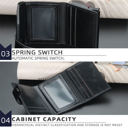 Baellerry RFID Anti-Theft Automatic Pop-Up Card Wallet Buckle Metal Aluminum Shell Card Holder(Coffee) - Antimagnetic RFID Package by Baellerry | Online Shopping UK | buy2fix