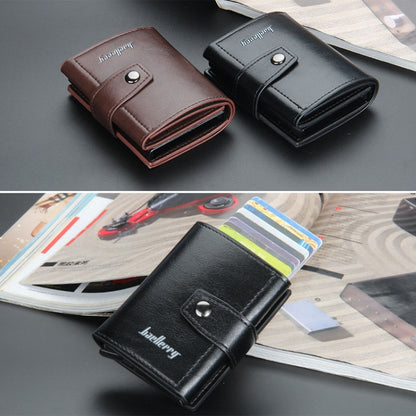Baellerry RFID Anti-Theft Automatic Pop-Up Card Wallet Buckle Metal Aluminum Shell Card Holder(Coffee) - Antimagnetic RFID Package by Baellerry | Online Shopping UK | buy2fix